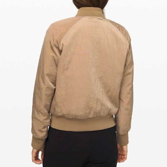 Lululemon Non-Stop Bomber Reversible Jacket Coat Brown Tan Women’s Size 8 - Picture 11 of 13